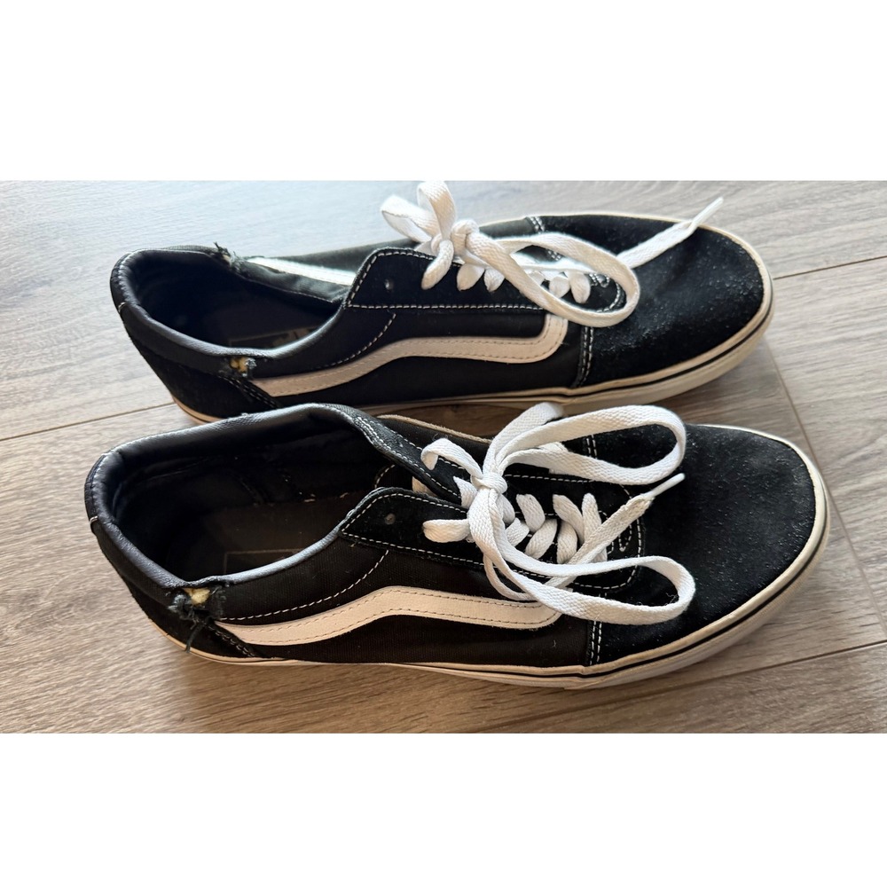 Vans Old Skool Black White Sneakers Mens 10 Canvas Skate Shoes Lace Up
